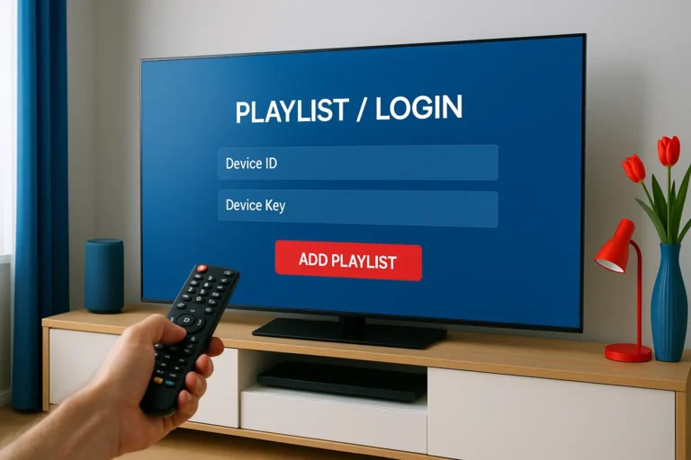 Smart IPTV installieren – Benutzer richtet Playlist/Login auf 4K-Smart-TV ein